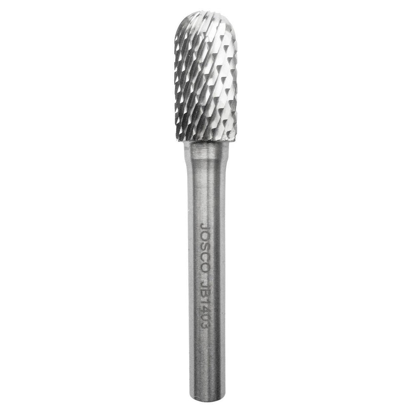 Josco 10mm x 20mm D-Cut Carbide Burr Ball Nosed Cylinder