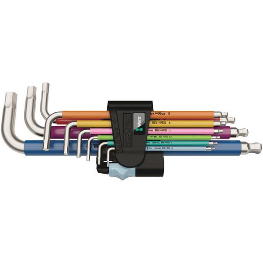 Wera Multicolour Ball End Hex Key Set Metric 9 Piece