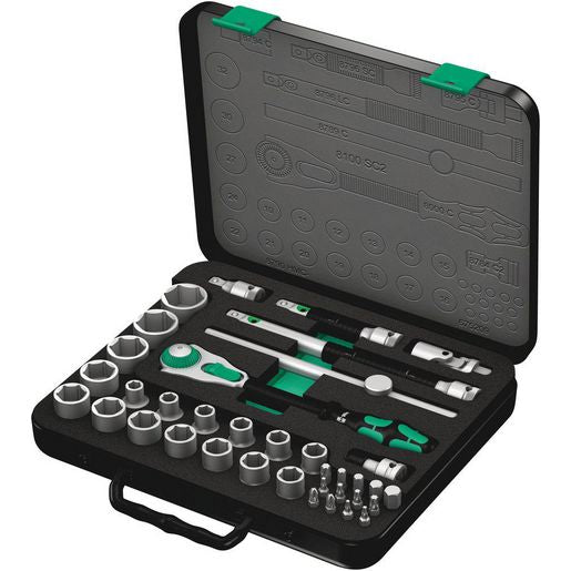 Wera 37 Piece Metric 1/2 Inch Bit & Socket Set WER003645