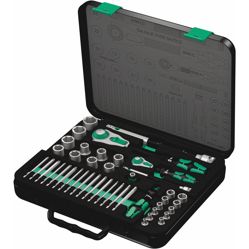 Wera 43 Piece Metric 1/4 & 1/2 Inch Socket Set WER160785