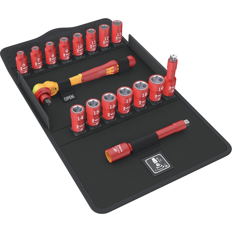 Wera Vde 3/8In Ratchet Set Metric 17 Piece WER004970