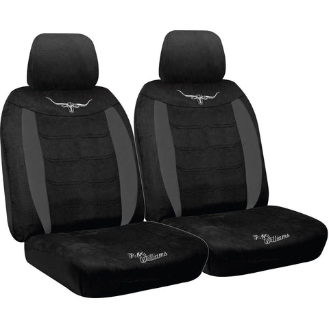 R.M. Williams Front Car Seat Covers Suede Velour Black -