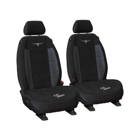 R.M. Williams Front Car Seat Covers Suede Velour Black -