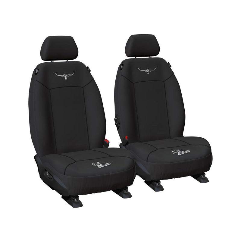 R.M. Williams Front Car Seat Covers Canvas Black - Pair