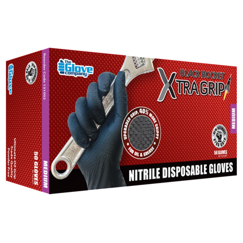 The Glove Company TGC Black Xtra Grip Nitrile Disposable