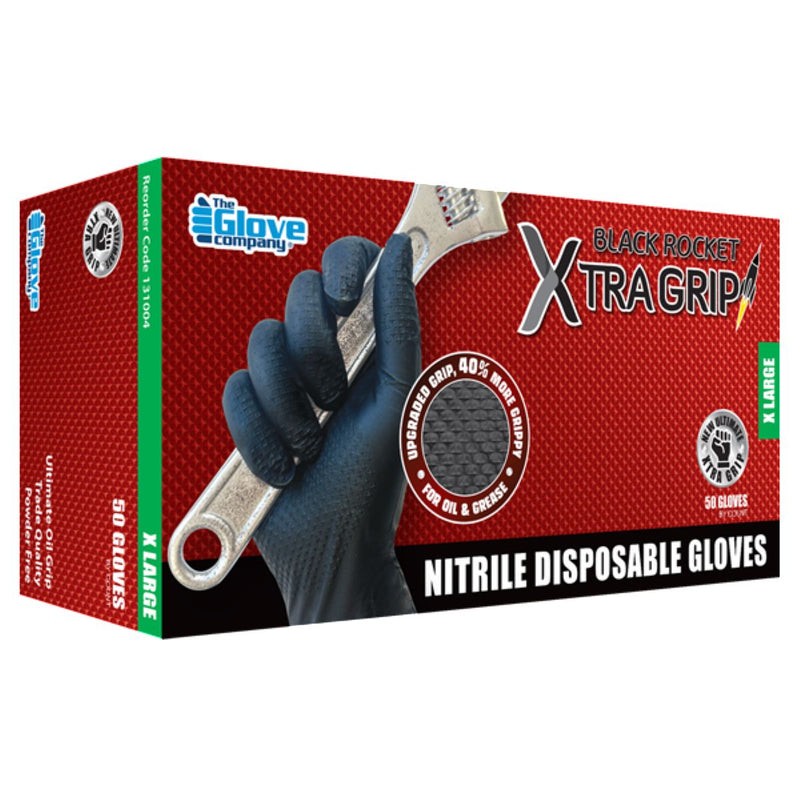 The Glove Company TGC Black Xtra Grip Nitrile Disposable