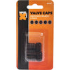 Maxi Trac Anodised Hex Black Valve Caps 5 Pack MTVC5