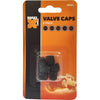 Maxi Trac Plastic Black Valve Caps 6 Pack MTVC1