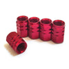 Maxi Trac Anodised Hex Red Valve Caps 5 Pack MTVC3