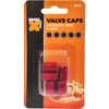 Maxi Trac Anodised Hex Red Valve Caps 5 Pack MTVC3