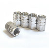 Maxi Trac Anodised Hex Silver Valve Caps 5 Pack MTVC2