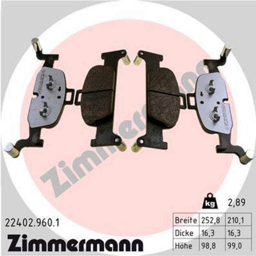 Zimmermann Brake Pad Front Set 22402.960.1