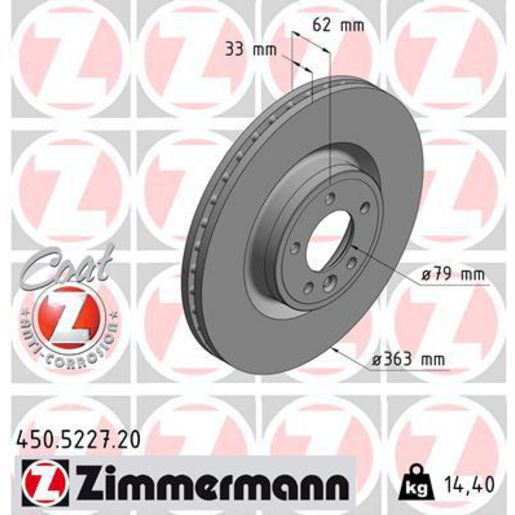 Zimmermann OE Coat Z Brake Rotor Single 363mm Front