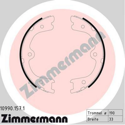 Zimmermann Parking Brake Shoe Set 10990.157.1