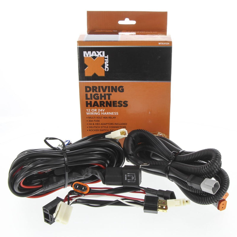 Maxi Trac Driving Light Harness 12/24V MTDLH1224