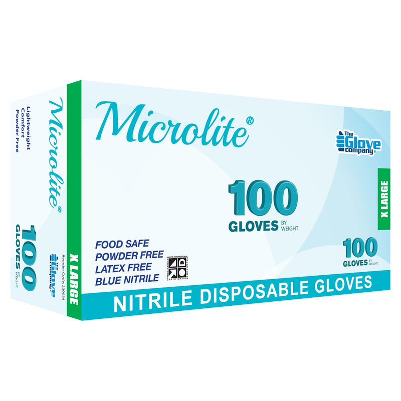 Microlite Nitrile Disposable Gloves Size Extra Large 100