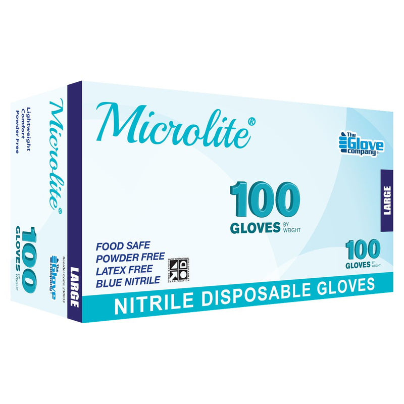 Microlite Nitrile Disposable Gloves Size Large 100 Pk