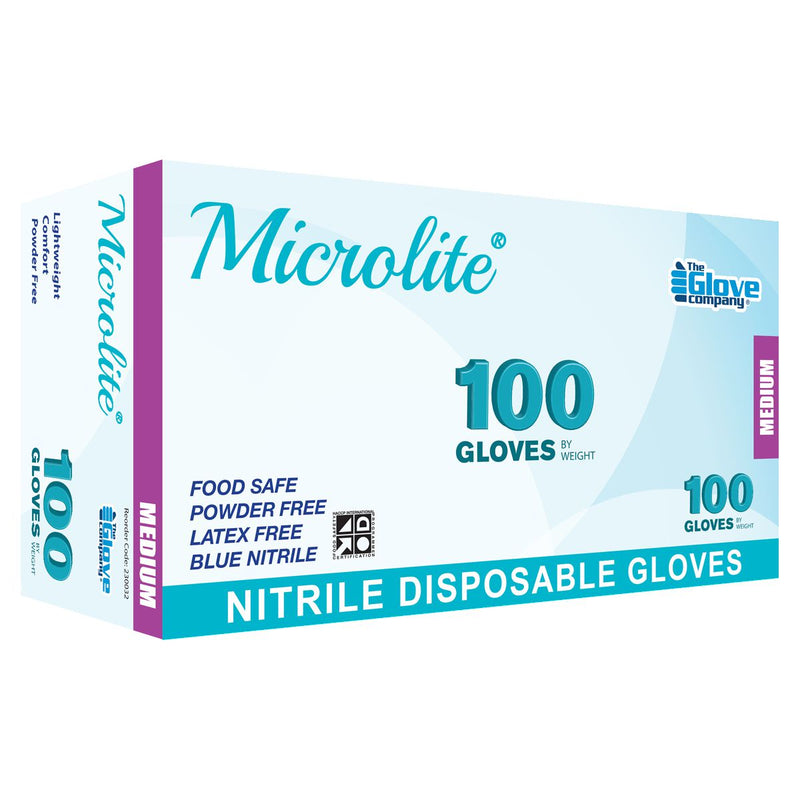 Microlite Nitrile Disposable Gloves Medium 100 Pack 230032