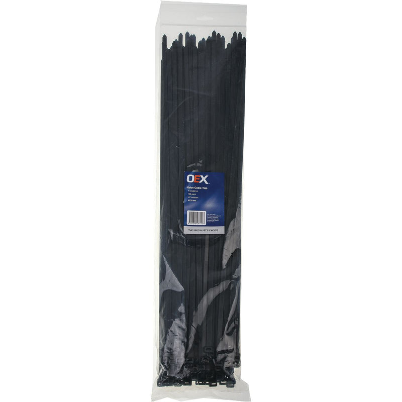 OEX Black Nylon Cable Ties - 7.6mm X 530mm - 100 Pc