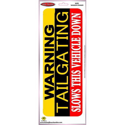 Hotstuff No Tailgating Auto Sticker SH2802M