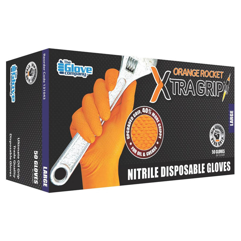 The Glove Company TGC Orange Xtra Grip Nitrile Disposable