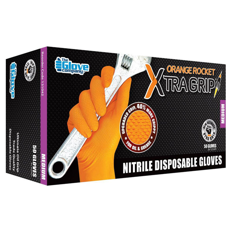The Glove Company TGC Orange Xtra Grip Nitrile Disposable
