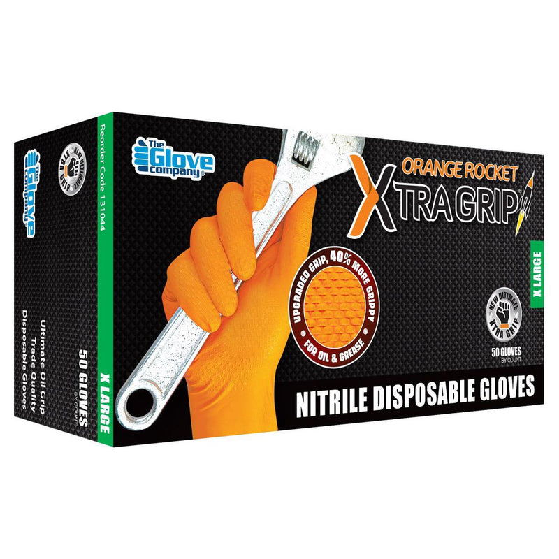 The Glove Company TGC Orange Xtra Grip Nitrile Disposable