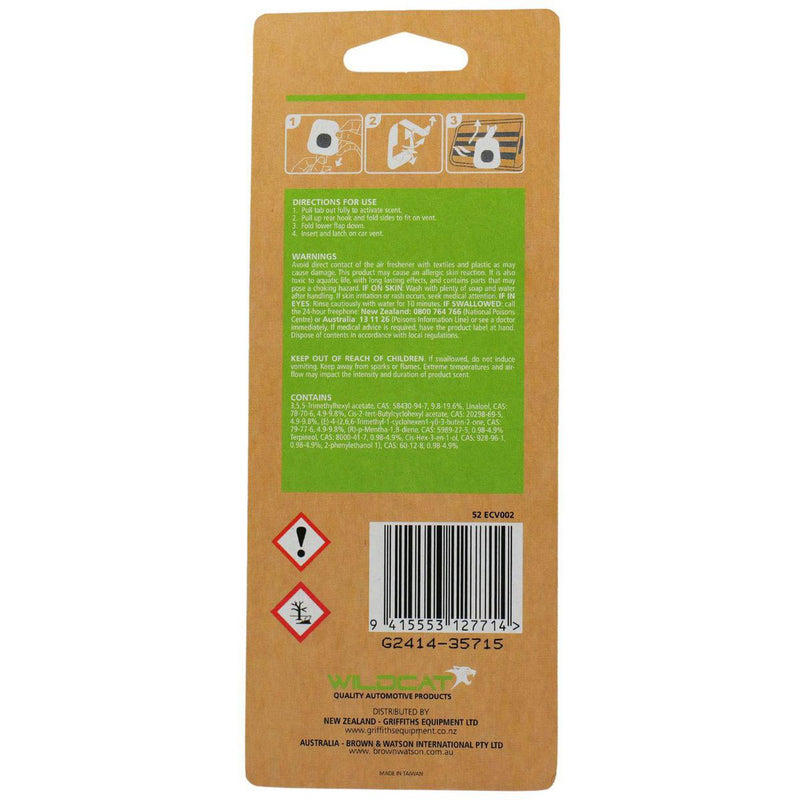 Wildcat Vent Air Freshener New Car 2 Pack 52 ECV002