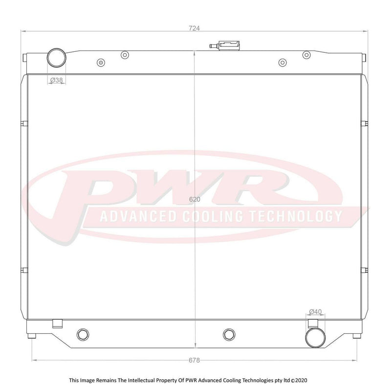 PWR Radiator 55mm (510mm) fits Toyota Landcruiser 100/105