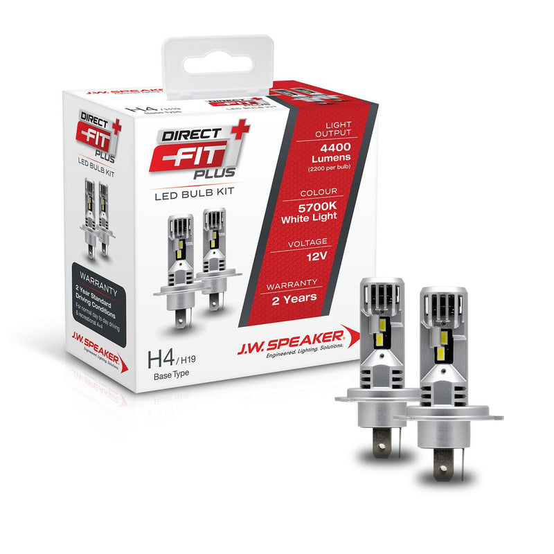 JW Speaker H4 LED Direct Fit Plus Hi/Lo 12V 6000K