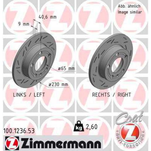 Zimmermann Black Z Brake Rotor Single 230mm Rear