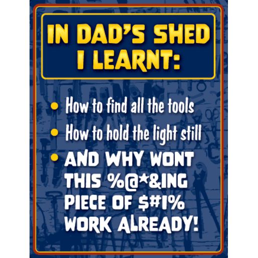 Gear Up Metal Sign - Dad'S Shed RTSGS24SHED