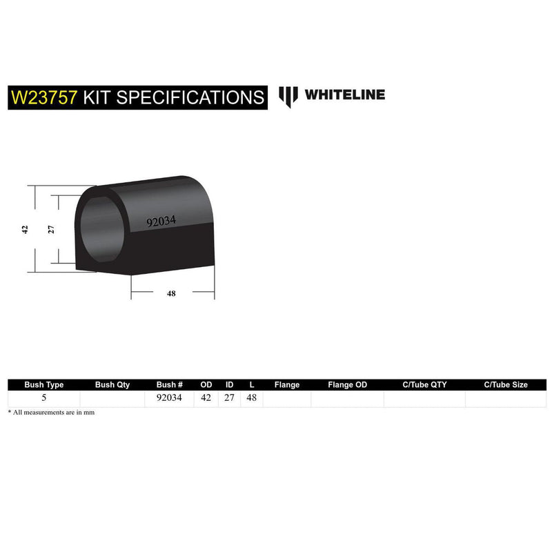 Whiteline Sway Bar Mount Bush Front W23757