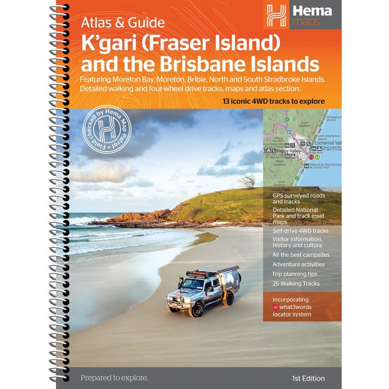 Hema Map K'Gari (Fraser Island) Atlas & Guide Ed 1