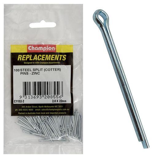 Champion Split Pin 2.0 x 22mm Zinc Plated Refill Pack