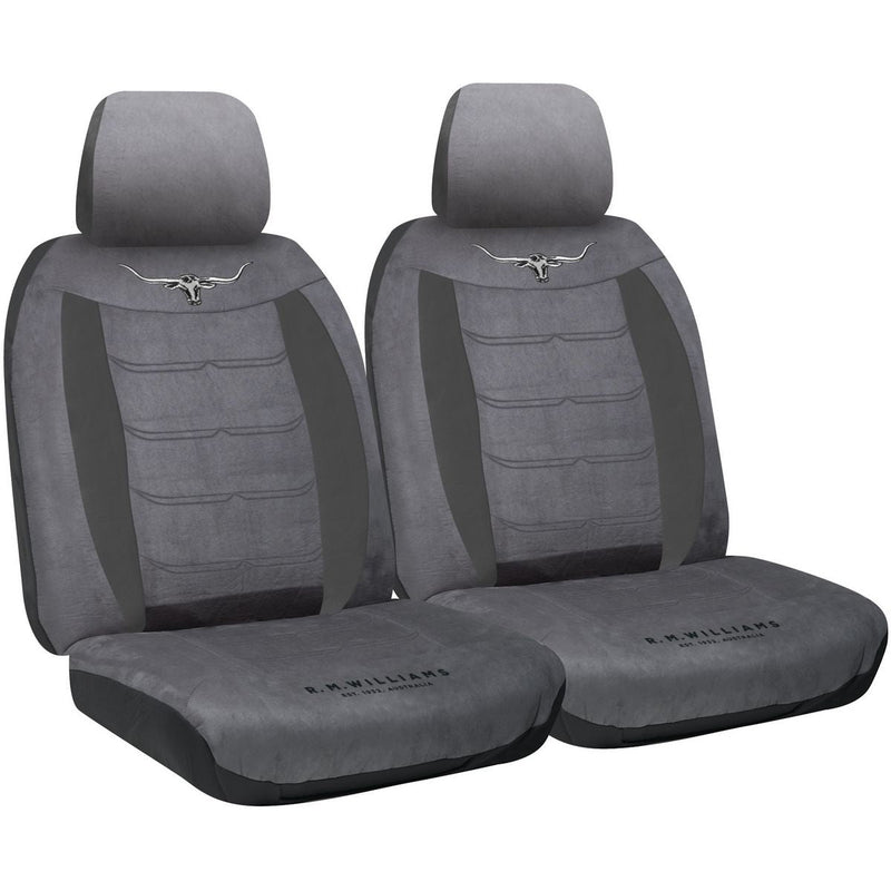 R.M. Williams Seat Cover Set Velour Front Grey