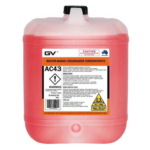 GVOil Water Based Degreaser Concentrate - 20L R/AC43/20