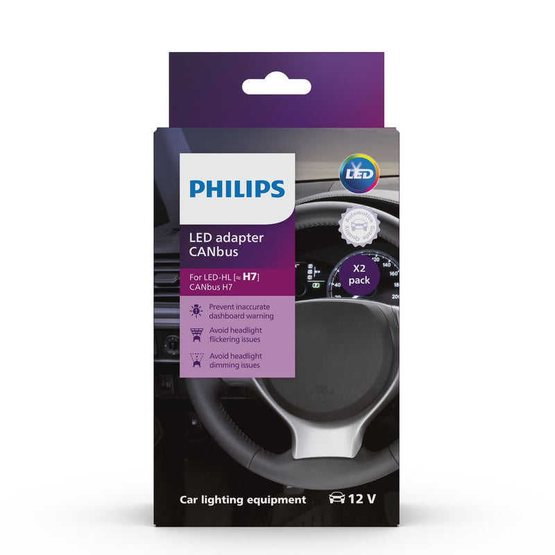 Philips H7 Led Canbus Adaptor 12V Pair 18952X2