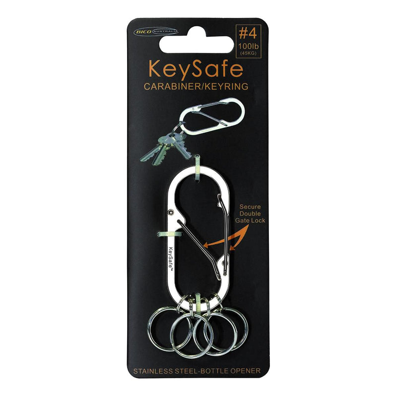 KeySafe Double-Gate Oval Stainless Steel Carabiner