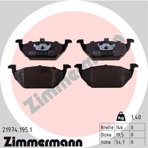 Zimmermann Brake Pad Front Set 21974.195.1