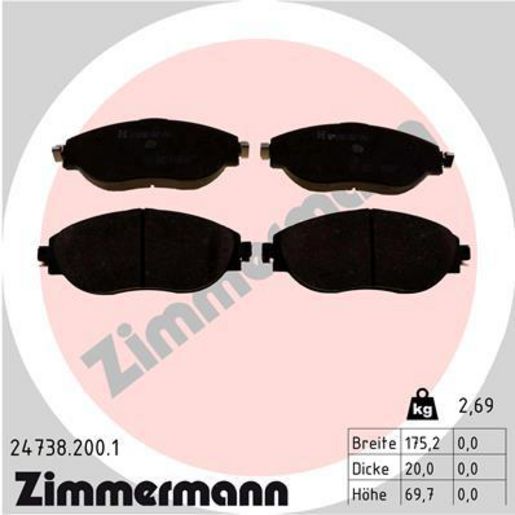 Zimmermann Brake Pad Front Set 24738.200.1