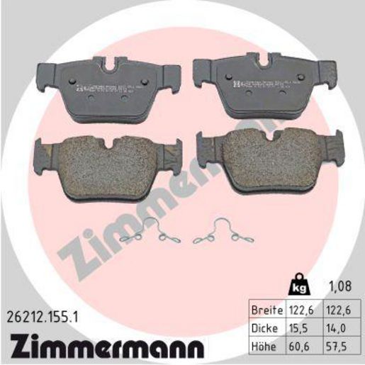 Zimmermann Brake Pad Rear Set 26212.155.1