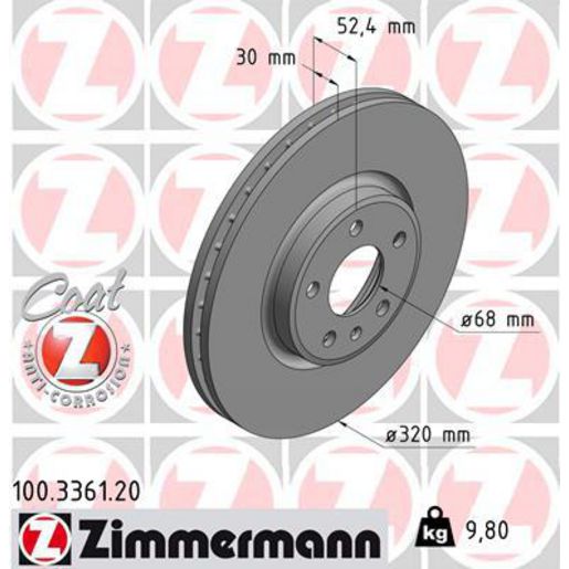 Zimmermann OE Coat Z Brake Rotor Single 320mm Front