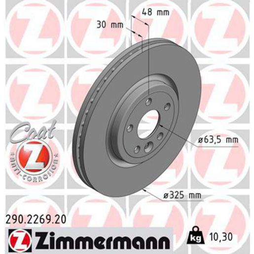 Zimmermann OE Coat Z Brake Rotor Single 325mm Front