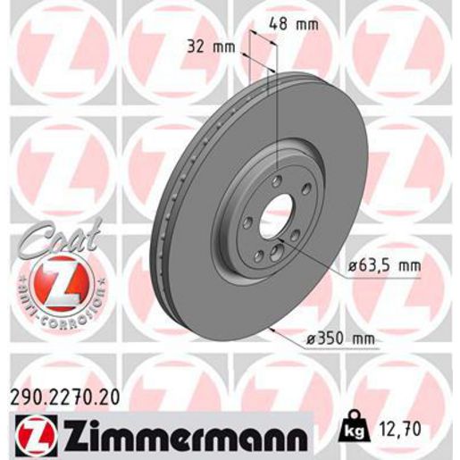 Zimmermann OE Coat Z Brake Rotor Single 350mm Front
