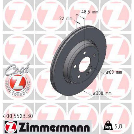 Zimmermann Formula S Brake Rotor Single 300mm Rear