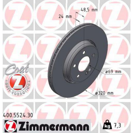 Zimmermann Formula S Brake Rotor Single 320mm Rear