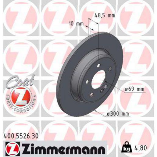 Zimmermann Formula S Brake Rotor Single 300mm Rear