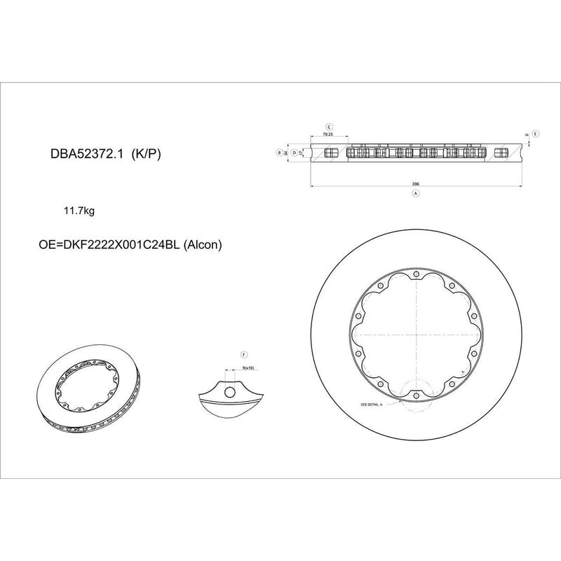 DBA En-Shield T3 5000 Replacement Brake Rotor Single