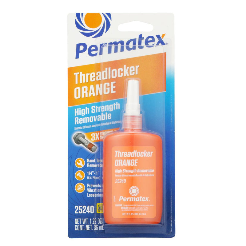 Permatex High Strength Removable Threadlocker Orange 36Ml